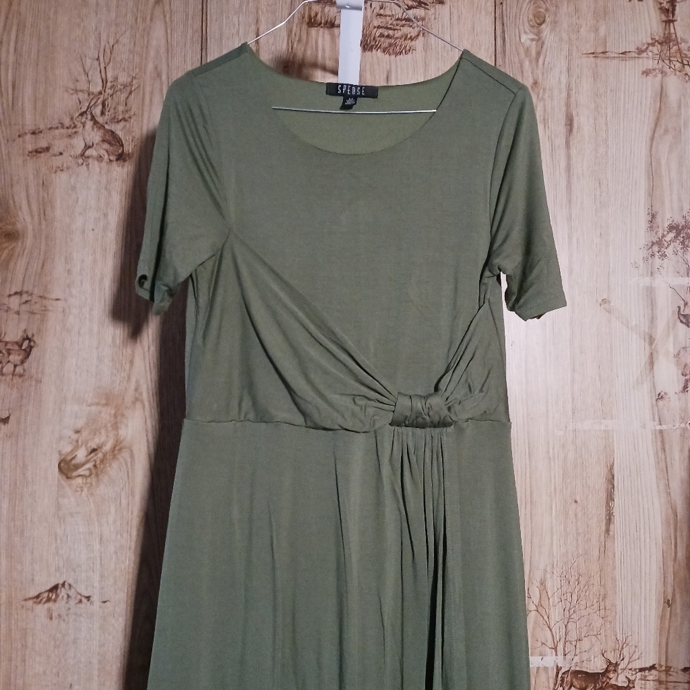 Spense Green Knot Front Wrap Maxi Dress Size Small